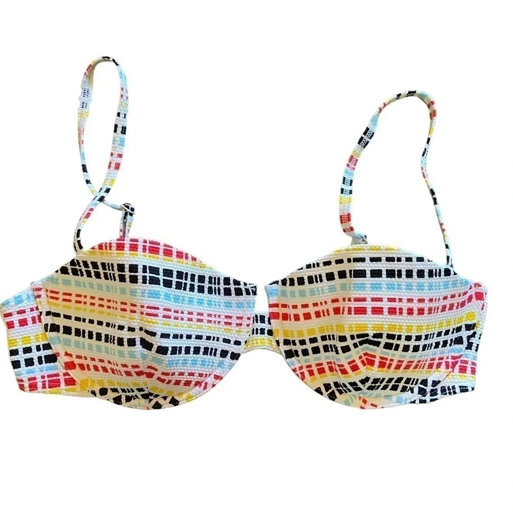 Onia Dalia Ribbon Stripe Bikini Top NWOT